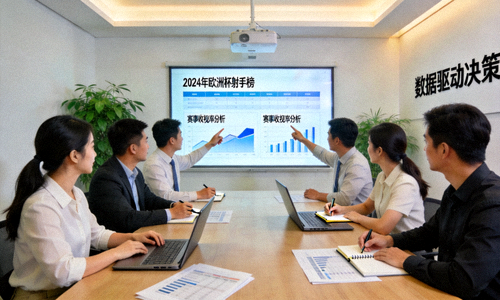 团队会议讨论体育赛事数据的场景
